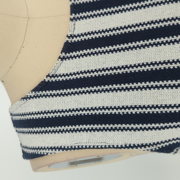 Theory Striped Knit Tank Top Blue White S retro casual folk art cottagecore - Picture 3 of 4